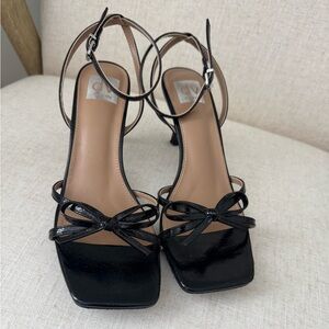 Dolce Vita Black Strappy Heels with Bow